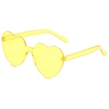 Lunettes de soleil sans monture en forme de cœur jaune avec verres transparents unis - Light jaune
