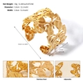 Adjustable 18K gold plated stainless steel cuff bracelet with hollow butterfly pattern - Butterfly Hollow Style (BS-J5554G)