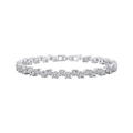 Sparkling S925 sterling silver tennis bracelet with round brilliant-cut white cubic zirconia - 3mm / Platinum Plated / 18cm