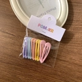 Set of colorful acetate heart and star hair clips in a transparent packaging - Teardrop / 10 Pieces Pack / Macaron Color