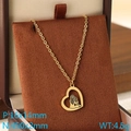 18K gold plated stainless steel heart necklace with mother and child pendant, 45cm chain - Mother Embracing Child Silhouette Heart (KN292749-Z)