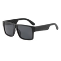 Lunettes de soleil polarisées carrées avec texture bois gris foncé et verres teintés - Monture Grain de Bois Noir Verres Gris