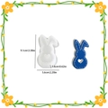 Hollow heart rabbit silicone mold with dimensions 9.1cm height and 5.6cm width - Stitching Rabbit - Small