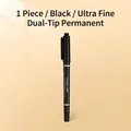 Pennarello indelebile nero a doppia punta con punta extra fine per disegni di precisione - Punta Doppia Extra Fine a Base d'Olio Nero