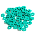 Green 6mm polymer clay heishi beads for DIY bracelet jewelry making and decorations - 40g/Approx 1000pcs / Color 25 (Grass Green)