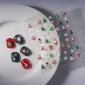Weihnachts-Nagelaufkleber FEB-570 mit 5D-Prägung, Weihnachtsmann- und Schneeflockenmotiv - FEB-570