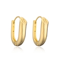 Minimalistische U-förmige Creolen mit 14K Goldbeschichtung und dezenter H-Gravur - Gold
