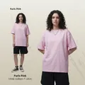 Paris Pink 190G cotton oversized T-shirt with drop shoulder and casual loose fit - S / Paris Pink