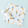 Soft six-layer cotton gauze baby handkerchief featuring rabbit and carrot patterns - Carrot Rabbit