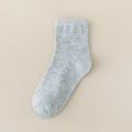 Kids sports mid-calf socks in heather gray with classic ribbed cuffs for comfort - 3-5 Years (Feet length 13-15cm) / Flat Single Rib / 5 Pairs / Gray