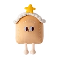 Cute toast bread plush house pillow with yellow star and soft legs for holiday decor - Lucky House