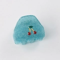 Pince à cheveux bleu clair pailletée avec décoration cerise en strass et paillettes - Bleu Clair Pailleté