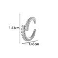 Silver U-shaped ear cuff with zircons, product dimensions 1.53cm by 1.43cm - U-Shaped Micro-Inlaid Zircon Style (2617-1#银)