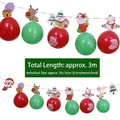 Ghirlanda natalizia a mongolfiera da 3m con ciondoli Babbo Natale di dimensioni 16x16cm - Striscione Motivo Cartone Animato con Palloncini