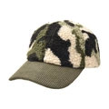 Outdoor camouflage honkbalpet met groene corduroy klep en warme fleece kroon textuur - Volwassene / Witte Camouflage