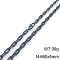Deep grey stainless steel pig nose chain necklace with lobster clasp 660x5mm - Dark Grey Anchor Chain (KN295415-KFC) / Dark Gray