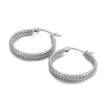 Exaggerated geometric silver twisted hoop earrings in titanium steel for women - Small Hoop Steel Color