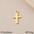 Ciondolo a croce cava in oro 18K acciaio inossidabile 12x24mm per gioielli fai da te - Croce Latina Classica (KLJ453-Z)