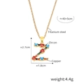 Letter Z pendant necklace with colorful cubic zirconia in a gold-plated copper finish - Letter Z
