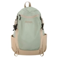 Outdoor leisure backpack in light green and beige patchwork with durable nylon fabric - Light Green