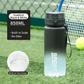 Frosted black and white gradient sports water bottle 850ml with built-in tea filter - 850ml Black White Gradient
