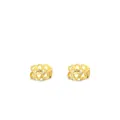 S925 ασημένιο σκουλαρίκι ear cuff σε χρυσό χρώμα με καρδιές χωρίς τρύπημα αυτιού - Ασήμι 925 / Χρυσό