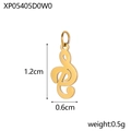 Ciondolo chiave di violino dorato in acciaio inossidabile alto 1,2 cm e largo 0,6 cm - Chiave di Violino d'Oro