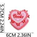 Macro shot of heart-shaped Books embroidery patch showing size measurement 6cm x 5.7cm - Heart Book