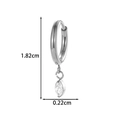Silver G23 titanium hoop earring with marquise cut zircon drop pendant, 1.82cm length - Marquise Pendant (T2595-6#Silver)