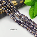 Violet AB faceted crystal glass spacer beads for DIY jewelry making and crafts - Size 1 (Approx 2mm) / Violet AB Color