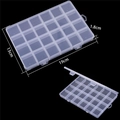 24-grid clear PP plastic jewelry storage box 19x13x1.8cm for earrings and beads - 24-Grid Fixed Slotted Clear Box