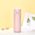 Pink portable stainless steel vacuum flask with a minimalist pop-up lid design - 320ml / Boutique / Girl Pink