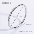 Minimalist silver-finish stainless steel bangle bracelet with 6.55cm diameter size - 18K Gold