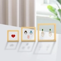 Three sizes of pale yellow PE film floating jewelry boxes for rings and medals - 7*7*2cm / Ginger Yellow