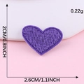 Purple heart embroidered patch 2.6cm x 2cm size with dense twill stitching detail - Hot Melt Adhesive / Deep purple
