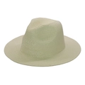 Elegant light beige straw fedora sun hat with woven texture for summer vacations - Milk Tea