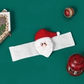 Christmas curtain tieback featuring 3D plush Santa Claus on a white fabric strap - Santa Claus