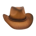 Vintage-Strohhut im Cowboy-Stil mit karamellfarbenem Verlauf und braunem Flechtband - Geflochtene Seildekoration / Khaki Kaffee Farbverlauf