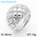Zilveren brede ring met ruitpatroon, 16mm breedte en gepolijste afwerking in de maten 6-10 - US 7 / Staal (KR110724-K)