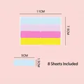 Set of 8 colorful rectangular adhesive labels in blue pink yellow for handwriting notes - 8 Pcs 4 Colors Label Tabs