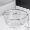 Small clear white PET plastic washbasin with thickened antibacterial material for home use - Small Transparent White [1 Pack] Thickened