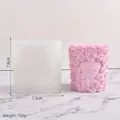 Siliconen mal voor DIY rozenkaars met LOVE-reliëf, hoogte is circa 7,6 cm - LOVE Roos Bloem Kolom / Wit