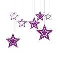 Set of 7 purple glitter hollow star hanging decorations for festive party atmosphere - Hollow Star 7-Piece Set / Dark Purple
