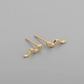 Elegant gold snake-shaped earrings with sparkling cubic zirconia on a gray background - Gold (Wave Style)