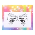 Self-adhesive crystal face jewels with teardrop and round rhinestones for kids - Style DE-1-2 / Silver