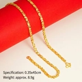Gold-plated XO link necklace 0.35x45cm with polished and frosted finish 8.9g - Double-sided X-Heart Chain