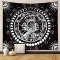 Gotisch schedel wandtapijt met maanfasen en sterrenbeelden op zwarte achtergrond - 73X95CM / Astrologische Schedel Reeks