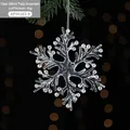 Transparent acrylic snowflake ornament with white glitter finish for Christmas tree - Snowflake A (30g)