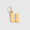 Polished gold finish lowercase letter u pendant charm accessory for jewelry making - Lowercase u - 14K Gold