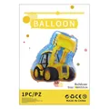 Bulldozer foil balloon for kids birthday parties, yellow construction vehicle 66x53cm - Bulldozer